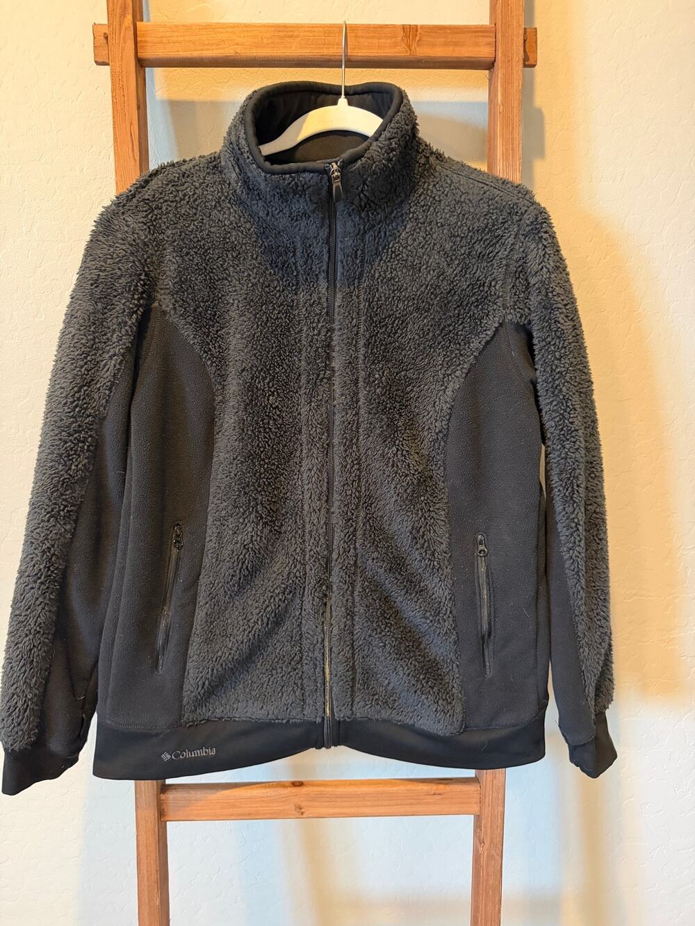 Columbia Women’s Black Sherpa Fleece Full Zip Jacket Interchange Large